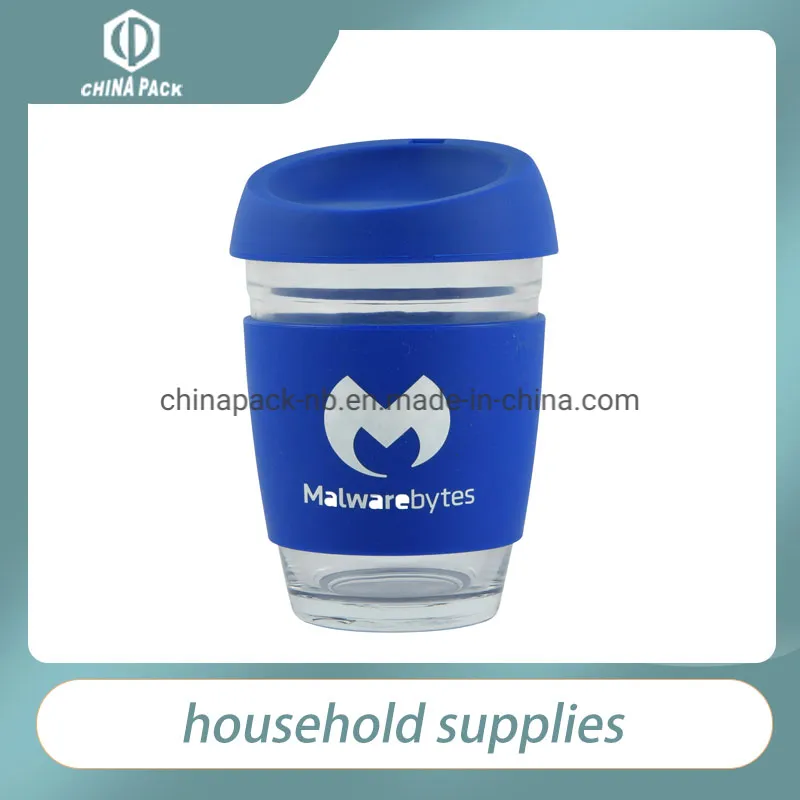 многоразовая стеклянная кофейная чашка на 8 унций; с крышкой; Многоцветные варианты