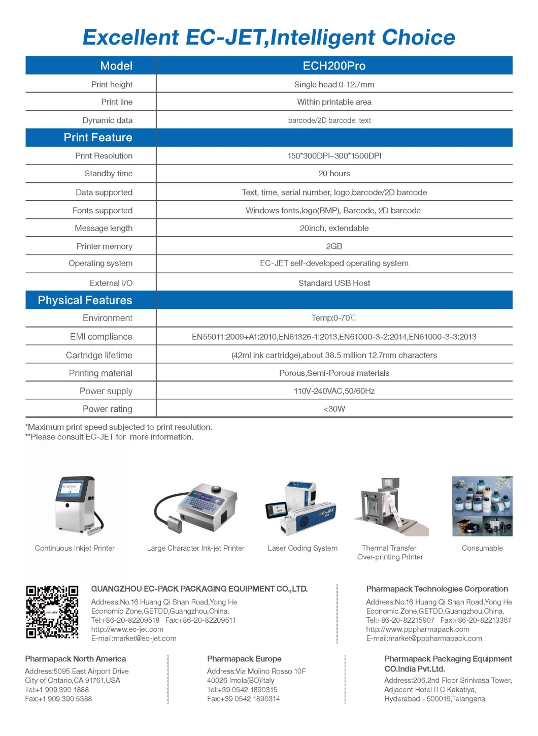 Carton Box Portable Handheld Inkjet Ec-Jet Printer (ECH200PRO)