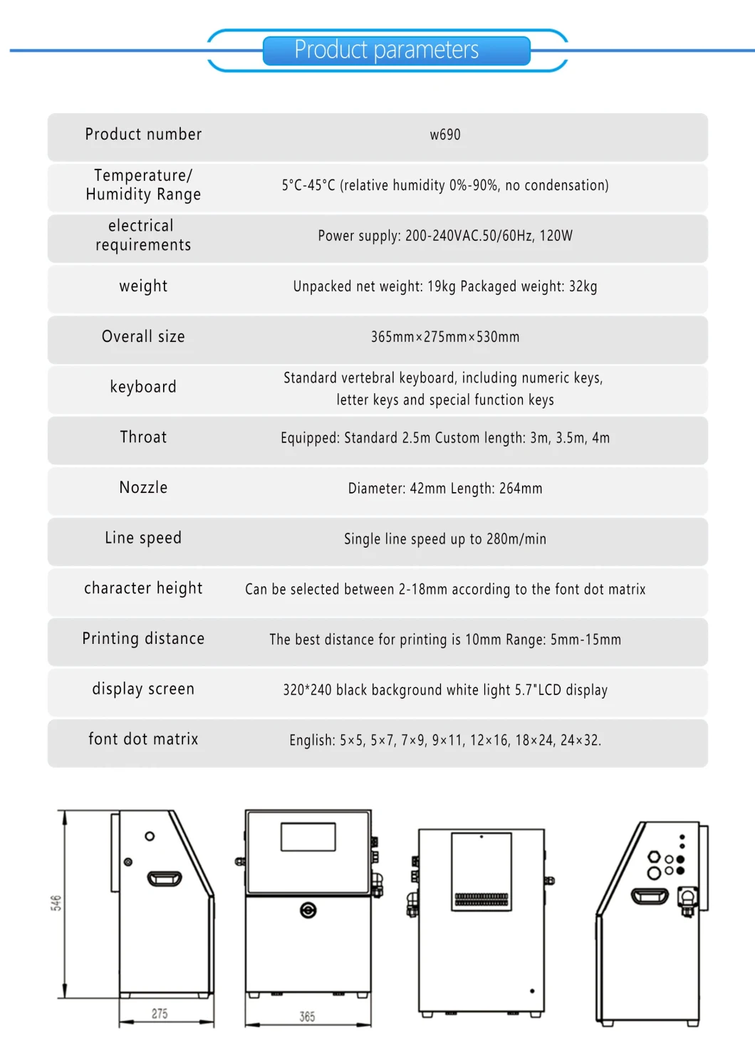 Industrial Automatic Cij Online Code Expiry Date Batch Lot Number Continuous Ink Jet Printing Machine Inkjet Printer (690)